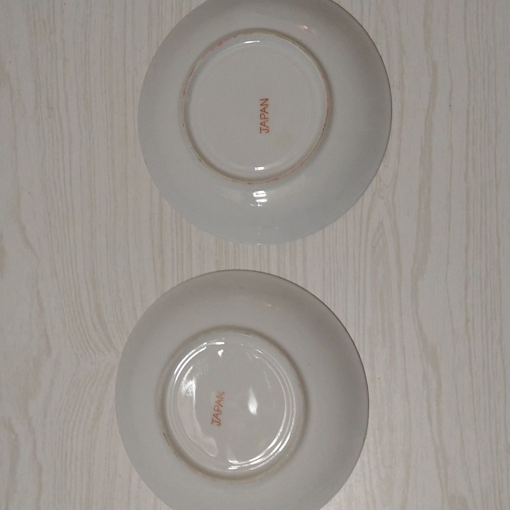 Vintage 1950's Iridescent Mother of Pearl w Blue Band and Gold Design Tea Set - Picture 7 of 7